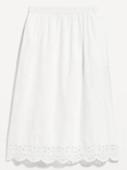 Old Navy Eyelet Midi Skirt - Nwt - White